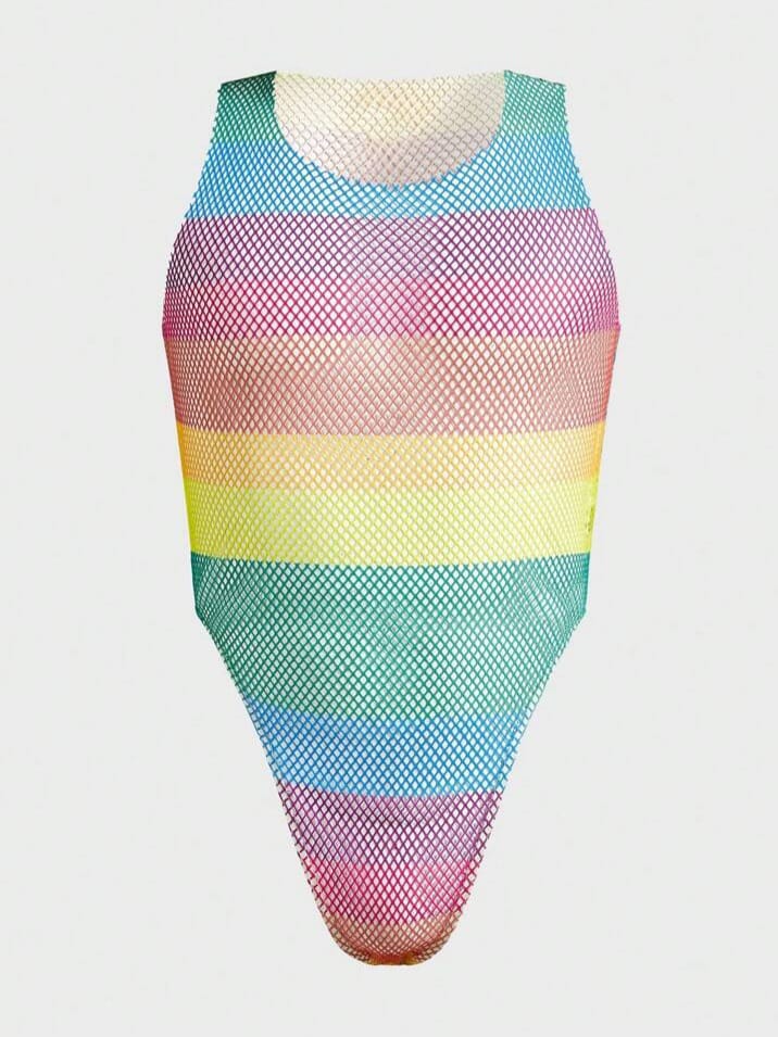 Uptown Funky Men's Fitted Casual Striped Sleeveless Bodysuit